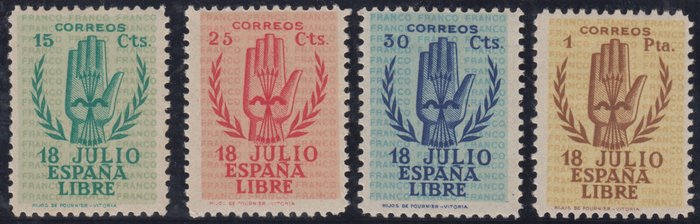 Spanien 1938 - Komplet serie. Andet årsdagen for den nationale opstand. - Edifil 851/54