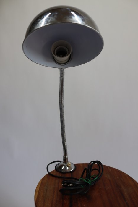 Skrivebordslampe - Forkromet skrivebordsstøtte og fleksibel hals - Metal - Vintage bordlampe