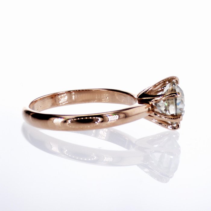 Forlovelsesring - 14 karat Rosaguld -  1.52ct. tw. Diamant (Naturfarvet)