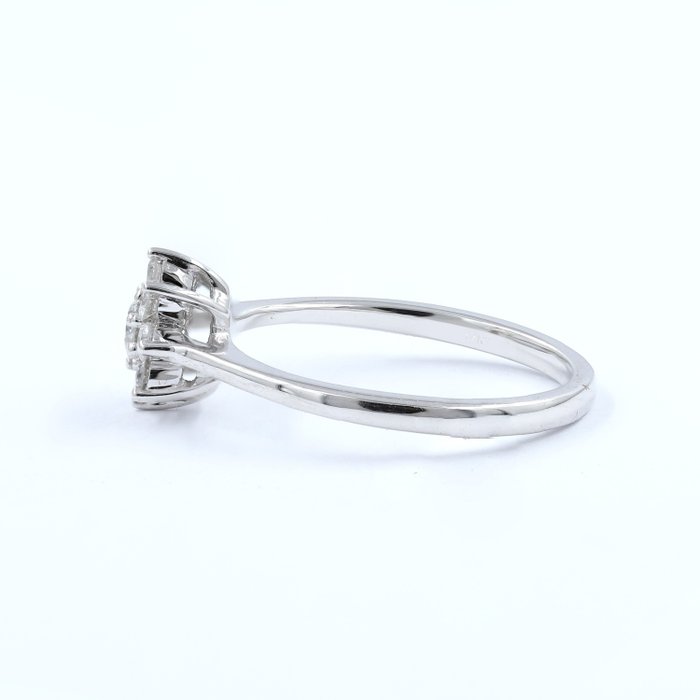 Ring - 14 karat Hvidguld -  0.35ct. tw. Diamant (Natur)