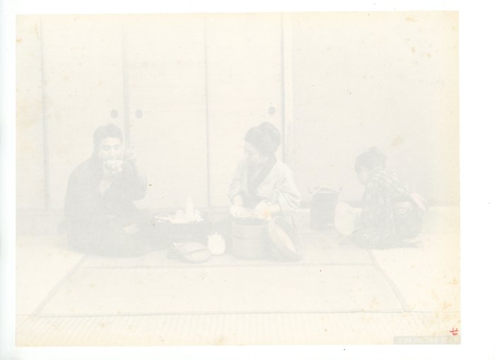 Kusakabe Kimbei, Farsari et divers Yokohama School - "Eating rice"