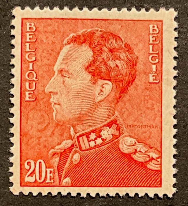 Belgien 1936 - Poortman 20 fr Lys orange - MEST FRISK - OBP 435A