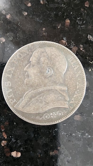 Vatikanstaten. Pio IX (1846-1870). 2 Lire 1866-R  (Ingen mindstepris)