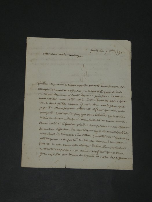 Lautour Duchalit - Lettre autographe signée - Révolution française - La royauté constitutionnelle - 1792