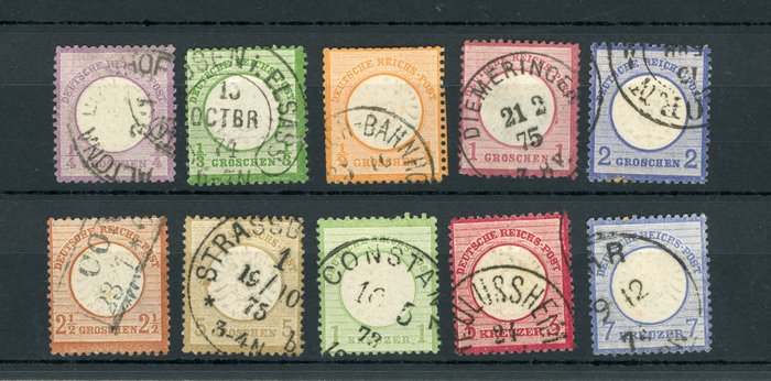 Tyskland 1872 - Vurdering €480, stort badge - Yvert n°13 à 23