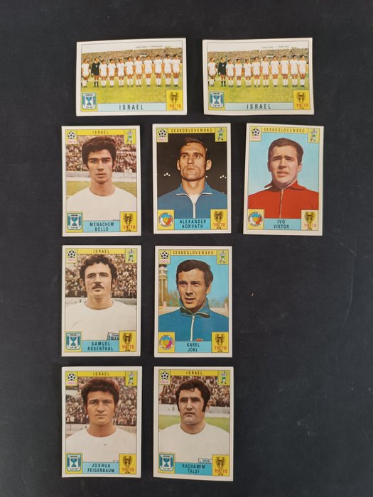 Panini - Mexico 70 World Cup - Israel, Ceskoslovensko - 9 Card