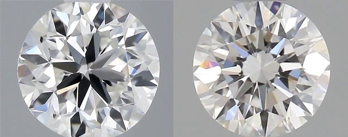 2 pcs Diamant  (Natur)  - 0.80 ct - Rund - D (farveløs), E - VVS2 - Gemological Institute of America (GIA) - *Matching Pair* *EX VG*