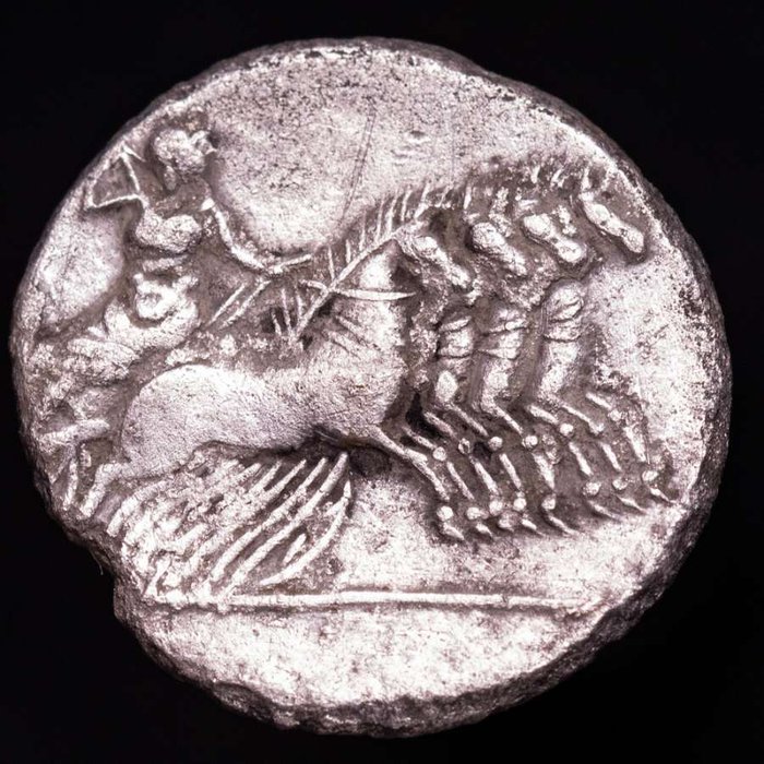 Romerska republiken. anonyumous. Denarius minted in Rome 86 BC. Gargilius, Ogulnius  Vergilius series.  (Ingen mindstepris)