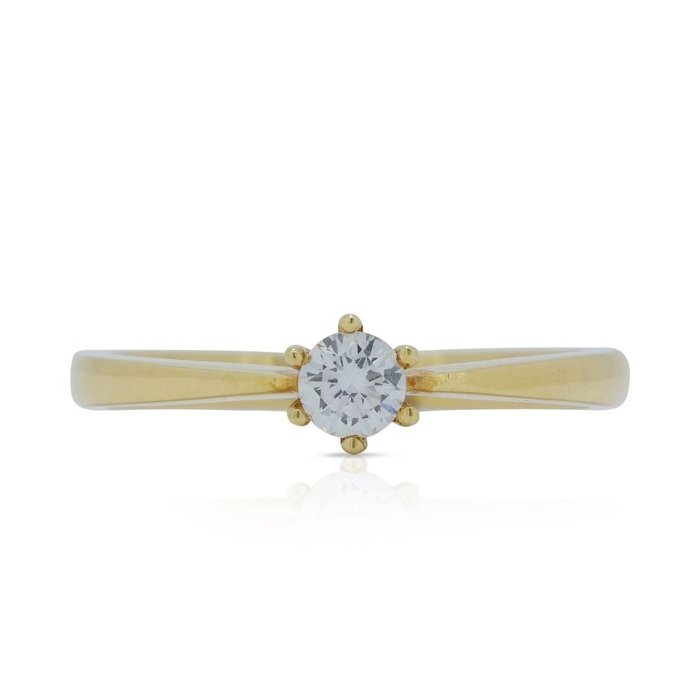 Ring - 19,2 kt. Gulguld -  0.16ct. tw. Diamant (Natur)