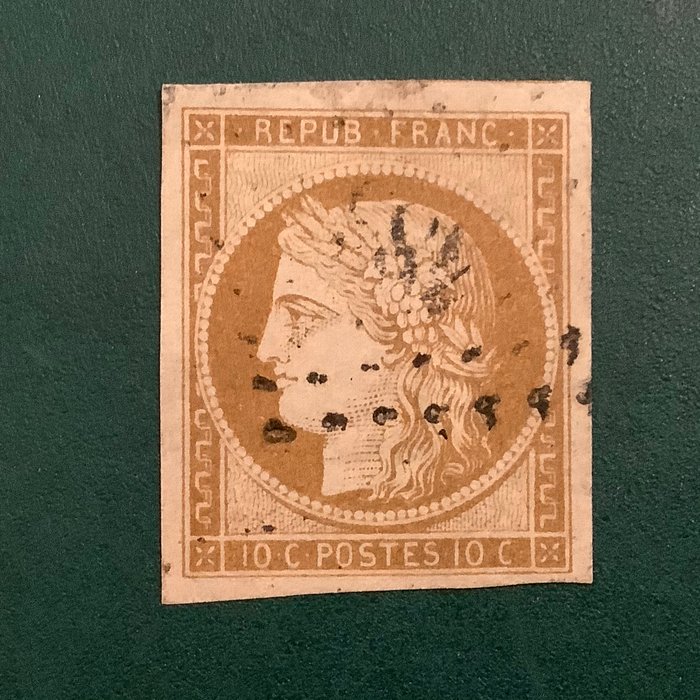 Frankrig 1850 - 10 cent Ceres med luksusmargener - Yvert 1