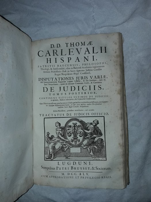 Tomás Carleval - Disputationes juris variae, ad interpretationem regiarum legum Castellae,  illis similium, tam ex - 1745