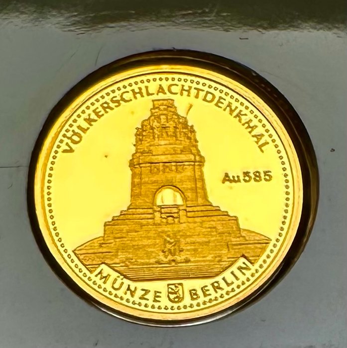 Tyskland. Gold Medal 2014 Volkerschlachtdenkmal ,  oro Proof  (Ingen mindstepris)