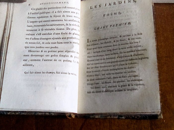 M. L' abbé de Lille - Les jardins ou l'art d'embellir les paysages. Poème - 1782