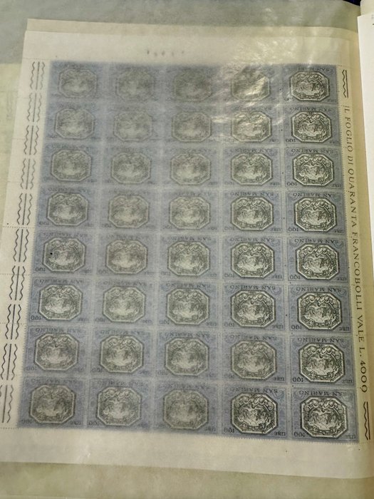 San Marino  - Gruppe på 85 fulde MNH**-ark + tegnebogsmappe