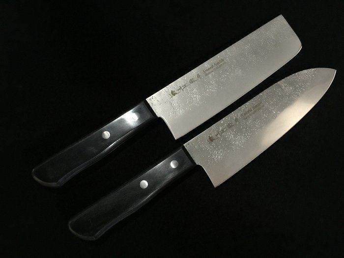 正宗 MASAMUNE / Set of 2 / 三徳 SANTOKU 菜切 NAKIRI - Køkkenkniv -  Japansk køkkenkniv - Stål, Træ - Japan