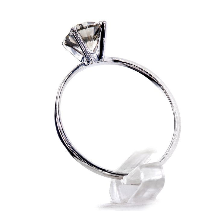 Ingen mindstepris - Forlovelsesring - 14 karat Hvidguld -  1.01ct. tw. Diamant (Naturfarvet)