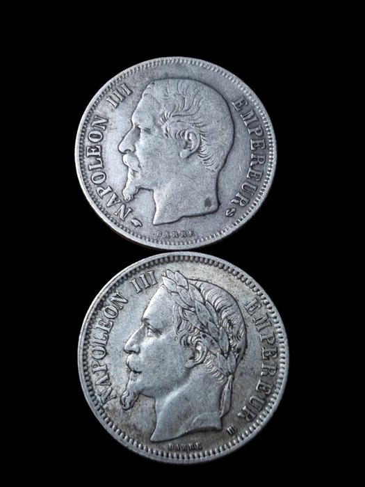 Frankrig Napoléon III (1852-1870) 1 Franc 2 Pieces 1857 A  1867 BB  (Ingen mindstepris)