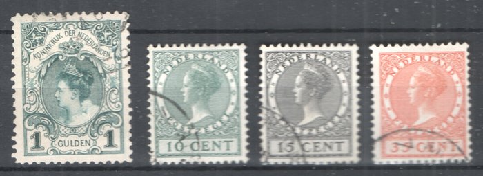 Holland 1898/1924 - Kroningssegl og udstillingsstempler - NVPH 49 + 136/138