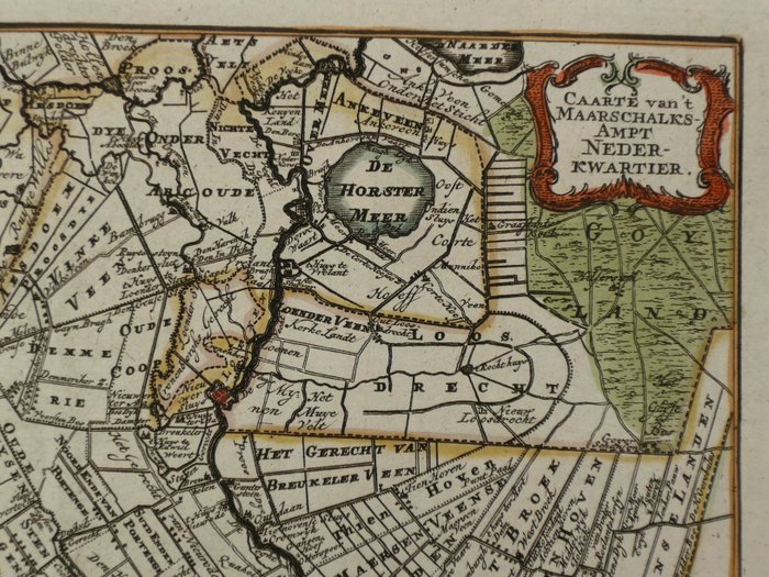 Holland - Utrecht, Rhenen, Amersfoort; Hendrik de Leth - Caarte van 't Maarschalksampt Overkwartier - 1740