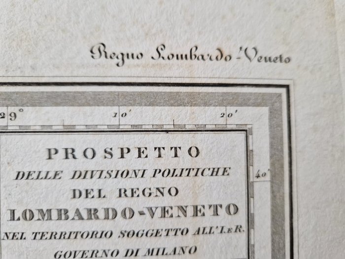 G. Pozzi, G. Maina,  V. Stanghi - Carta Moderna del Regno Lombardo - 1844