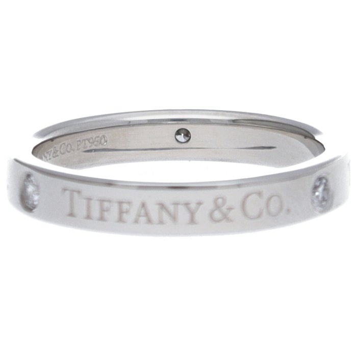 Tiffany  Co. - Ring - Flat band 3P diamond ring Platin - Diamant