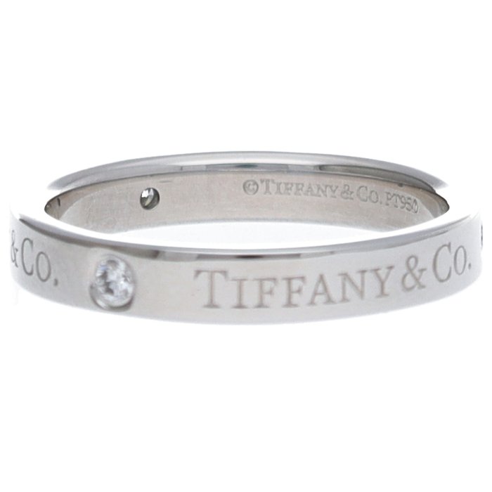 Tiffany  Co. - Ring - Flat band 3P diamond ring Platin - Diamant