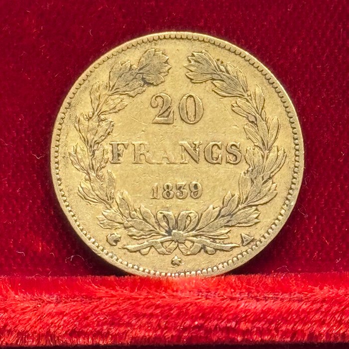 6,45 grams - Guld 900 - 20 Francs LOUIS PHILIPPE - Præget bar