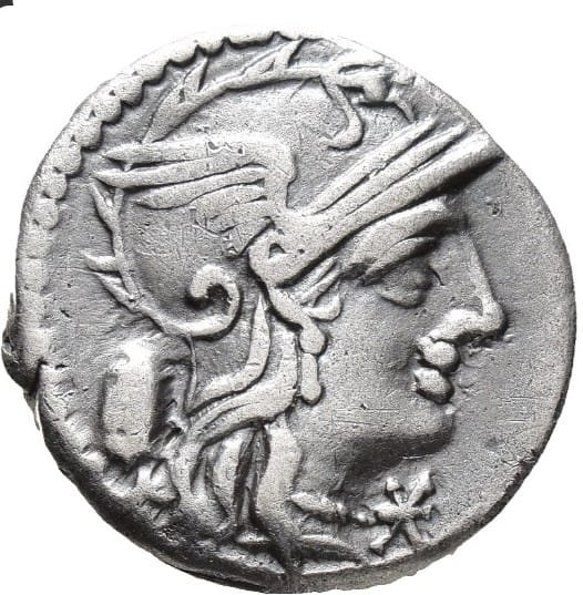 Romerska republiken M Marcius Mnf 134 BC Denarius