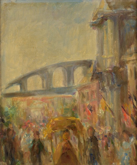 Ko Cossaar (1874-1966), Attributed to - Processie grote markt Rotterdam