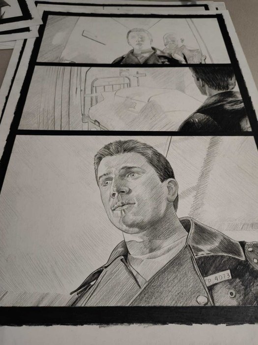 Mad Max - Lot of 6 drawings - Fan Art "Mad Max" - Mel Gibson - pencil + aquarelle (42 x 58 cm each)