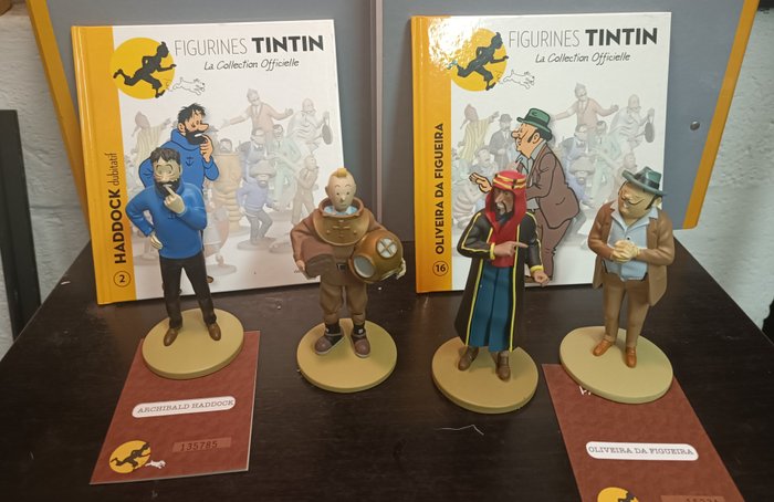 4  figurines Collection officielle avec livre et certificat - Tintin