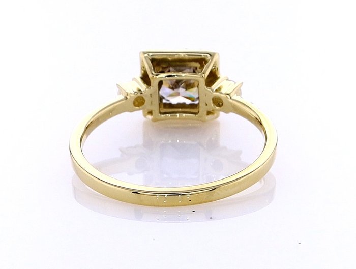 Ring - 14 karat Gulguld -  1.10ct. tw. Diamant (Naturfarvet) - Diamant