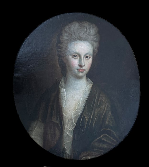 Sir Godfrey Kneller (1646-1723), Circle of - A half - length portrait of a noble lady