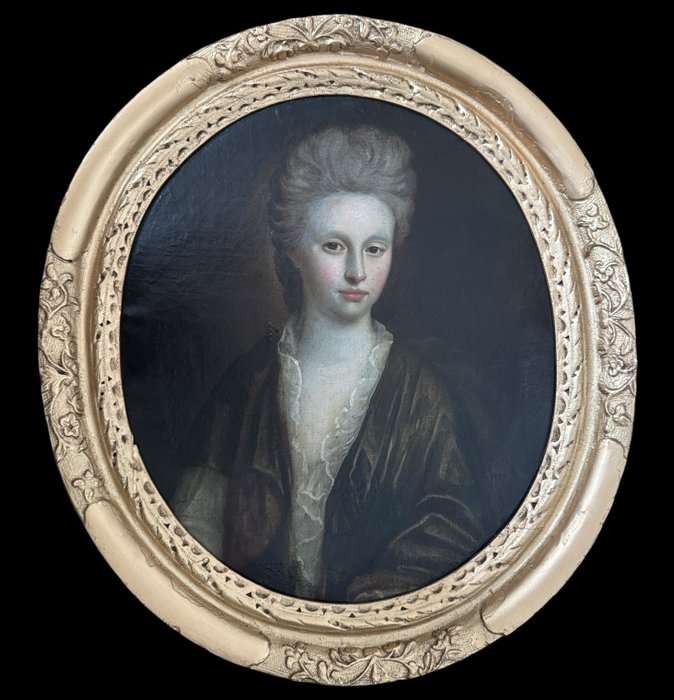 Sir Godfrey Kneller (1646-1723), Circle of - A half - length portrait of a noble lady