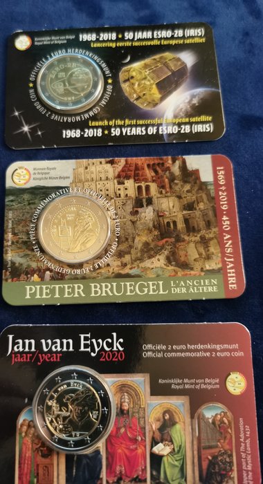 Belgien. 2 Euro 2016/2017/2017/2018/2019/2020 (6 Coincard FDC)  (Ingen mindstepris)