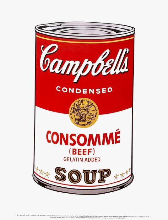 Andy Warhol (1928-1987) - Campbells Soup Consomme 1968 - Artprint - 365 x 28 cm