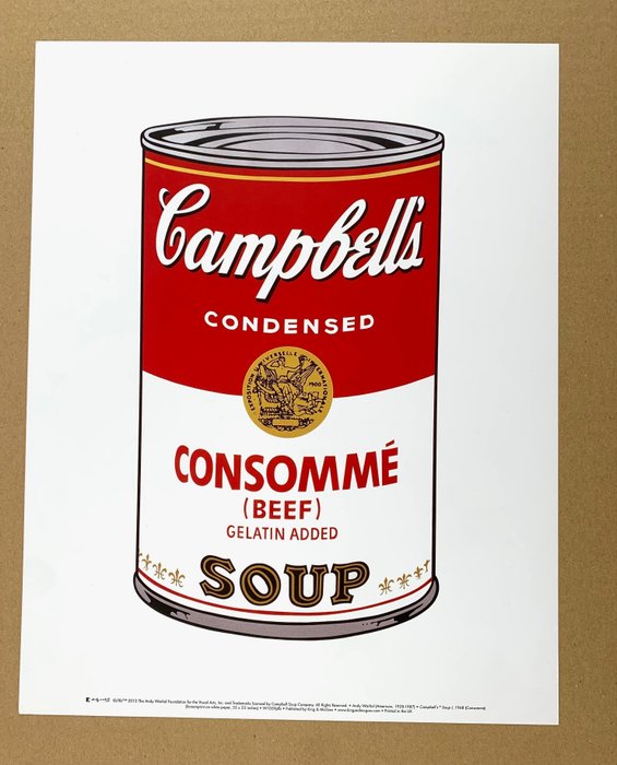 Andy Warhol (1928-1987) - Campbells Soup Consomme 1968 - Artprint - 365 x 28 cm