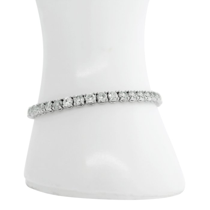 Ingen mindstepris - Tennisarmbånd - 14 karat Hvidguld -  13.56ct. tw. Diamant (Natur) - F-J FARVE