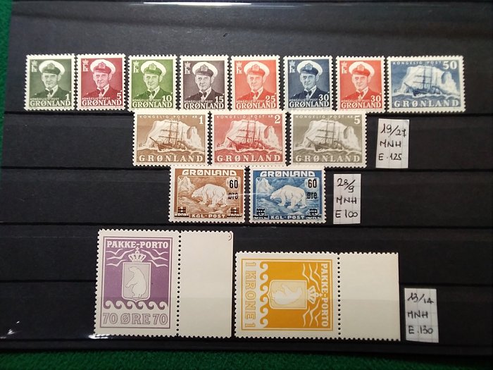 Grønland 1938/1956 - Grønland 1938/1956 ny gummiserie, komplet katalog over 800 euro - Unificato 2019