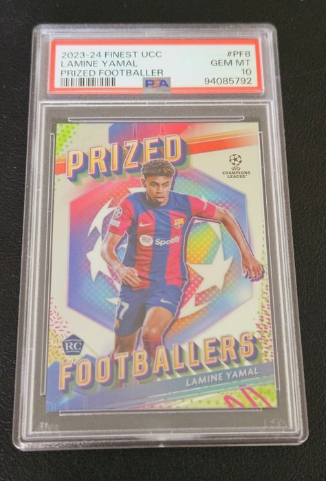 2023/24 Topps Finest UCC Lamine Yamal #PF8 Prized Footballers Rookie PSA 10 - 1 Graded card