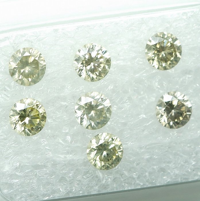 7 pcs Diamant  (Natur)  - 1.14 ct - I1, SI1 - Gem Report Antwerp (GRA)