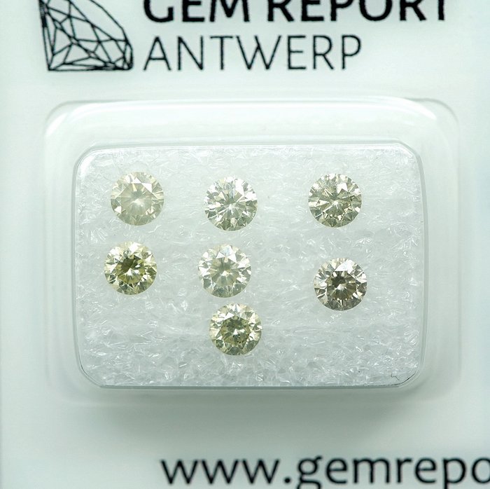 7 pcs Diamant  (Natur)  - 1.14 ct - I1, SI1 - Gem Report Antwerp (GRA)