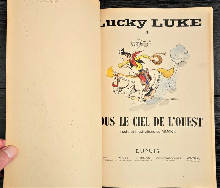 Lucky Luke T4 - Sous le ciel de l'Ouest - B - 1 Album - Første udgave - 1952