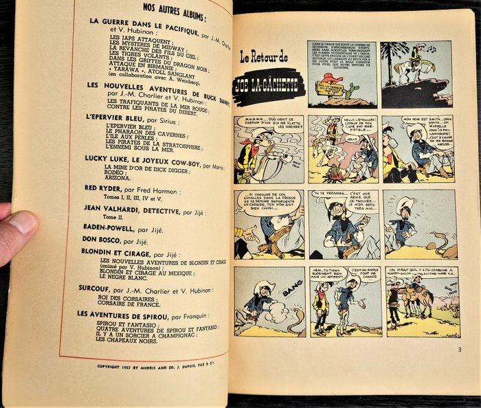 Lucky Luke T4 - Sous le ciel de l'Ouest - B - 1 Album - Første udgave - 1952