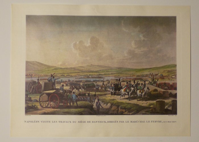 Frankrig - Lützen / Madrid / Dantzig (Preussen - Tyskland); Vernet - Drie Litho Gravures van Drie Napoleon Veldslagen