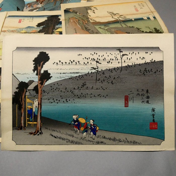 Hiroshige Utagawa, 13 pieces, Fifty-three Stations of the Tokaido - Utagawa Hiroshige 歌川広重 (1797-1858) - Japan