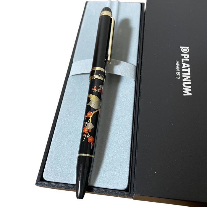 Platinum - Modern maki-e Multi-Function Mechanical Pencil (鶯 uguisu,梅 ume)with Red and Black Ballpoint Pen - Pen