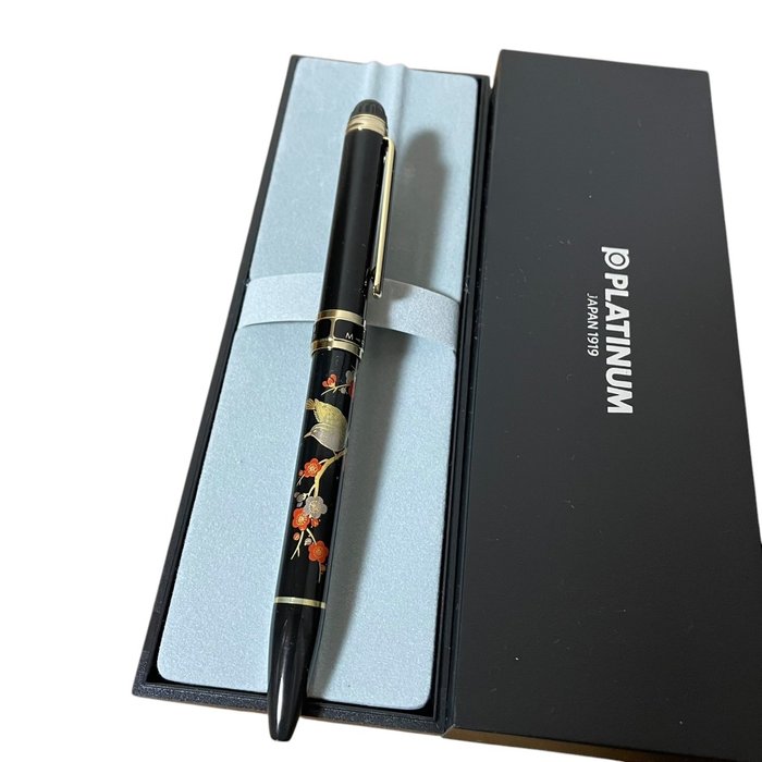 Platinum - Modern maki-e Multi-Function Mechanical Pencil (鶯 uguisu,梅 ume)with Red and Black Ballpoint Pen - Pen