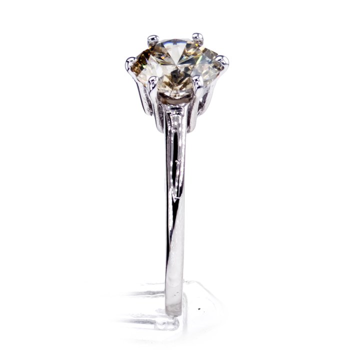 Ingen mindstepris - Forlovelsesring - 14 karat Hvidguld -  1.57ct. tw. Diamant (Naturfarvet)