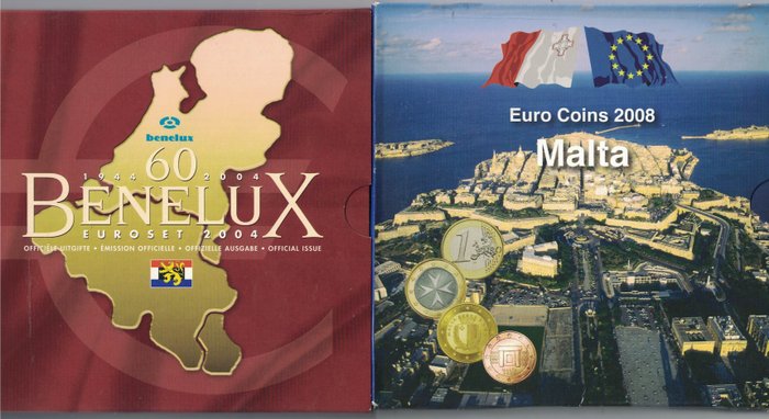 Benelux, Malta. 2004/2008 (2 sets)  (Ingen mindstepris)